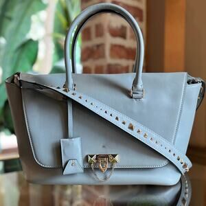 VALENTINO Demilune Medium Flap Leather Tote Bag